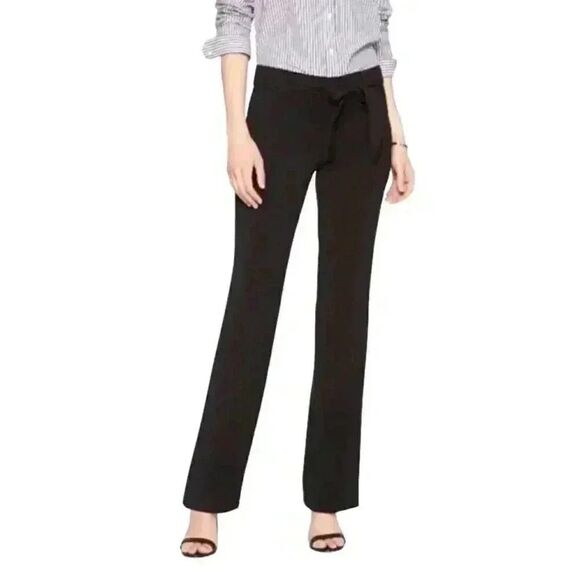 Banana Republic Women's Black Poly/Spandex Logan Fit Pants w Belt Tie - Picture 2 of 14